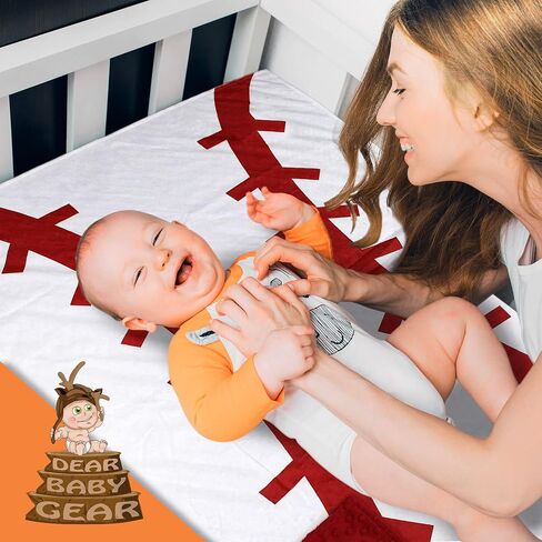 بطانية أطفال فاخرة من Dear Baby Gear Sports - طبقة مزدوجة من المنكي، وهدايا مايلستون وحديثي الولادة، بطانية أطفال للبنات - طباعة بيسبول، منقط أحمر - 40 بوصة × 30 بوصة in Saudi Arabia