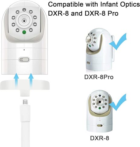 2 حزمة من حامل مراقبة الطفل المرن المشبك متوافق مع بصريات الرضع DXR-8 وDXR-8 Pro Video Baby Monitor حامل شاشات الأطفال لسرير الأطفال وحامل كاميرا الطفل بدون أدوات أو تلف الجدار in Kuwait