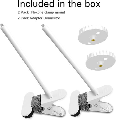 2 حزمة من حامل مراقبة الطفل المرن المشبك متوافق مع بصريات الرضع DXR-8 وDXR-8 Pro Video Baby Monitor حامل شاشات الأطفال لسرير الأطفال وحامل كاميرا الطفل بدون أدوات أو تلف الجدار in Kuwait