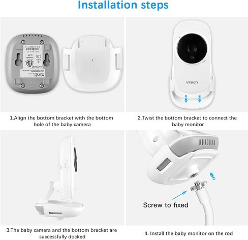 OkeMeeo Adjustable Baby Monitor Mount for VTech VM819 and VM3252 Baby Monitor No Drill(15.7 in Gooseneck Camera Mount Clamp) in Saudi Arabia