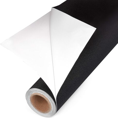 غشاء نافذة تعتيم كامل: غشاء حاجب للضوء بنسبة 100% مع جانب أبيض مقاوم للحرارة - تعتيم الغرفة، غشاء ثابت للخصوصية والنوم النهاري - بدون بقايا، يوقف الأشعة فوق البنفسجية، سهل الإزالة (17.5 × 72 بوصة) in Kuwait