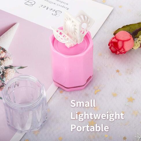 Contact Lens Cleaner, Ofone Rotary Contact Lens Cleaner Case for Soft Lenses, Portable Contact Cleaning Machine with Contact Lens Remover and Tweezers (Pink) in Kuwait