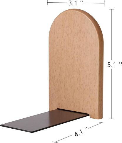 Sunolga 3 Pairs Beech Wooden Book Ends for Shelves with Non-Skid Pad and Detachable Design 5.1 Inches Heavy Duty Decorative Tree Bookends for Functional Organization, Desk Organizers and Accessories in Kuwait