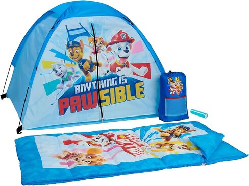 Exxel Outdoors Paw Patrol Kids Camp Set - Tent, Backpack, Sleeping Bag and Flashlight - 4 Piece Indoor/Outdoor Paw Patrol Kids Set,Multi,N-4SLGFL21PAW in Saudi Arabia