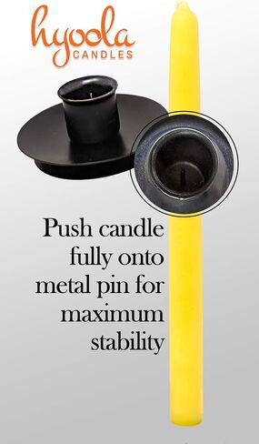 Hyoola Candle Drip Protector - Reusable Metal Safety Candle Holder - Pin Holds Candles in Place - for 1/2 inch Diameter Candle - Black in Saudi Arabia