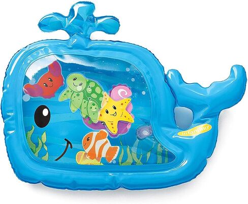 Infantino Jumbo Pat & Play Water Mat, Sea-Themed Mess-Free Water Play for Babies, Supports Tummy Time and Motor Skills Development, Multicolor, 3M+ in Kuwait