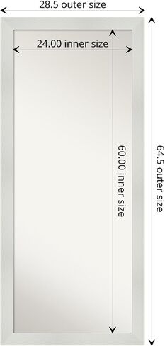 Amanti Art Wall Mirror Full Length Mirror (64.5 x 28.5 in.) Full Body Mirror, Mosaic White Floor Mirror Full Length Mirror for Bedroom or Living Room Decor, White Mirror, Casual Mirror from WI, USA in Saudi Arabia