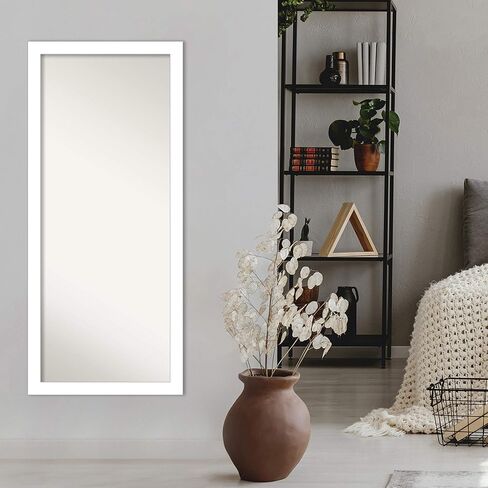 Amanti Art Wall Mirror Full Length Mirror (64.5 x 28.5 in.) Full Body Mirror, Mosaic White Floor Mirror Full Length Mirror for Bedroom or Living Room Decor, White Mirror, Casual Mirror from WI, USA in Kuwait