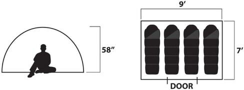 Gigatent 4 Person Camping Tent – Spacious, Lightweight, Heavy Duty Backpacking Tent - Weather and Flame Resistant Outdoor Hiking Gear – Fast and Easy Set-Up – 9’x7’ Floor, 58" Peak Height in Kuwait