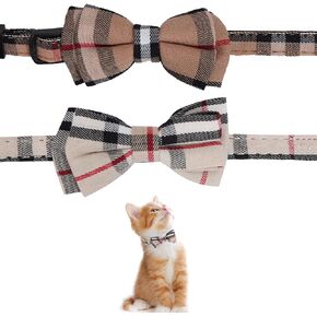 مجموعة اطواق القطط من قطعتين، طوق للحيوانات الاليفة قابل للفصل مع ربطة عنق وجرس لطيف قابل للفصل، ناعم ومريح للقطط الصغيرة وبعض الجراء، قابل للتعديل من 7.87-11 انش in Kuwait