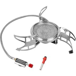 Bulin التخييم موقد الغاز الموقد 6800W قابل للتعديل 3 الشعلات خفيفة يندبروف الظهر موقد المحمولة البروبان موقد مواقد التخييم للتخييم المشي لمسافات طويلة على ظهره في الهواء الطلق