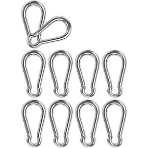 Spring Snap Hook, Lsqurel 304 Stainless Steel Carabiner Steel Clips Keychain Heavy Duty Quick Link for Camping Hiking Traveling