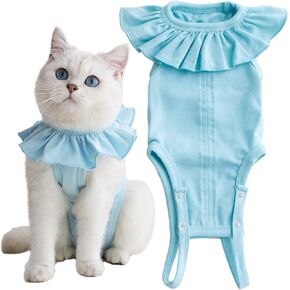 Cat Recovery Suit for Abdominal Wounds and Skin Diseases,Breathable Surgical Recovery Shirt After Surgery Wear Anti Licking Wounds,E-Collar Alternative for Female Cats Kitten(RSC01-blue-s) in Saudi Arabia