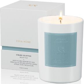 ESNA HOME Leblanc Cashmere Touch Luxury Aromatherapy Scented Candles | Essential Oils All Natural Soy Candles Gifts for Women | 8.8oz 50 Hours Clean Burning | Votive Candle with Premium Gift Box