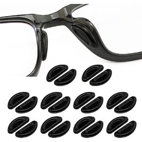 Eyeglass Nose Pads, 2.0mm Thinckness Adhesive Anti-Slip Silicone Nose Pads for Glasses,Soft Silicone Cushion Nose Pad for Eyeglasses, Glasses, Sunglasses (10 Pairs, Black) in Kuwait