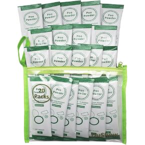 20 عبوة من مسحوق براز المرحاض المحمول للمرحاض في الهواء الطلق، جل صديق للبيئة لمرحاض التخييم المحمول، مواد كيميائية للمراحيض في حالات الطوارئ، ماصة لإزالة الروائح الكريهة ومعالجة نفايات المرحاض في حالات الطوارئ in Kuwait