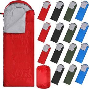 Tudomro 16 Pack Bulk Sleeping Bags for Adults, Lightweight Waterproof Camping Sleeping Bags with Compression Sack for Camping, Backpacking, Hiking, Travel, Emergency Use in Kuwait
