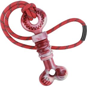 ألعاب الكلاب من بيتيزر للمضغ العدواني، لعبة مضغ للكلاب مع حبل، لعبة شد الحبل التفاعلية، عظم نايلون غير قابل للتدمير تقريبًا، نكهة لحم البقر الحقيقية، للكلاب المتوسطة والكبيرة in Kuwait