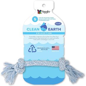 لعبة الكلب Spunky Pup Clean Earth المعاد تدويرها من الحبال مقاس كبير | مصنوعة من زجاجات مياه معاد تدويرها بنسبة 100% | صديقة للبيئة | نسيج الأسنان يعزز نظافة الأسنان واللثة | يطفو | لعبة خاتم الكلب مصنوعة في الولايات المتحدة الأمريكية