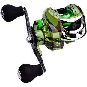 PROFISFUN Baitcasting Reels 7.2:1 Gear Ratio 18+1BB Carbon Steel Bearings 10 Speed Magnetic Brake 10 Kg Braking Force Left and Right Hand Reels Camouflage in Saudi Arabia