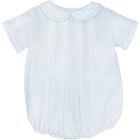 Petit Ami Baby Boys' Romper with Pleats and Feather Stitching, Blue in Kuwait