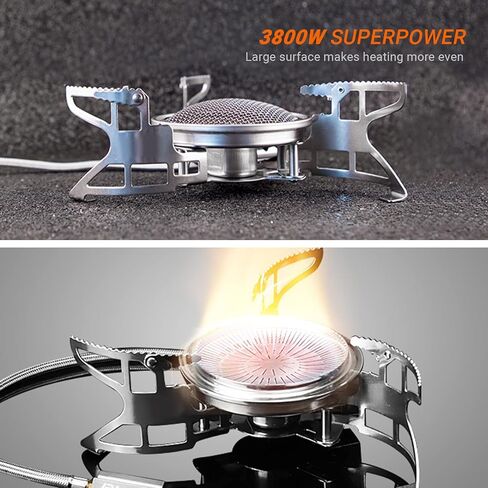Bulin التخييم موقد الغاز الموقد 6800W قابل للتعديل 3 الشعلات خفيفة يندبروف الظهر موقد المحمولة البروبان موقد مواقد التخييم للتخييم المشي لمسافات طويلة على ظهره في الهواء الطلق in Kuwait