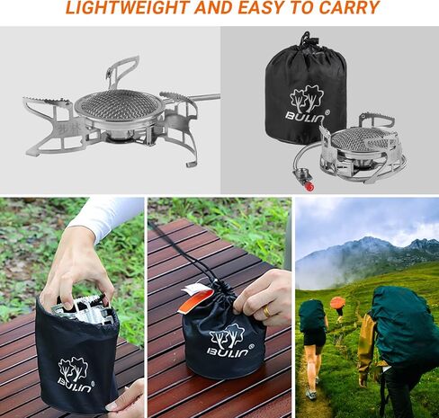 Bulin التخييم موقد الغاز الموقد 6800W قابل للتعديل 3 الشعلات خفيفة يندبروف الظهر موقد المحمولة البروبان موقد مواقد التخييم للتخييم المشي لمسافات طويلة على ظهره في الهواء الطلق in Kuwait