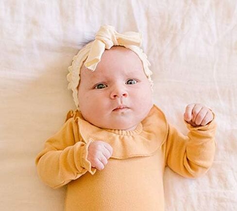 عصابة رأس L’ovedbaby للفتيات الصغيرات من القطن العضوي - مجموعة كلاسيكية (بيج، 12-24 شهرًا) in Kuwait