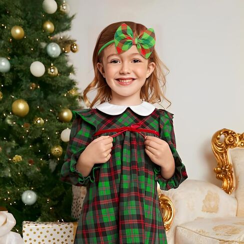 YanJie عيد الميلاد طفل الفتيات عصابات المواليد الجدد الانحناء سانتا المطبوعة النايلون عقال الأحمر الأخضر الشعر الانحناء للفتيات اليدوية الوليد العصابات الشعر يهتف القوس هدية عيد الميلاد in Kuwait