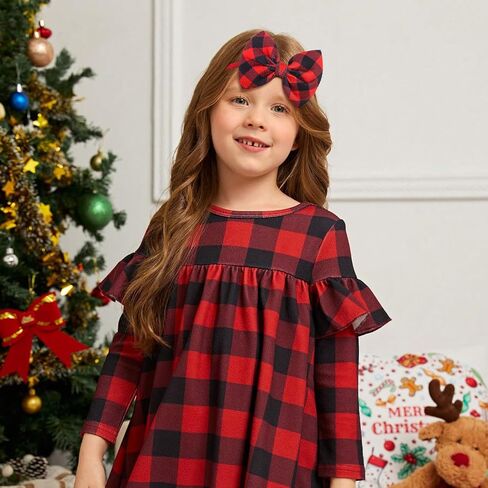 YanJie عيد الميلاد طفل الفتيات عصابات المواليد الجدد الانحناء سانتا المطبوعة النايلون عقال الأحمر الأخضر الشعر الانحناء للفتيات اليدوية الوليد العصابات الشعر يهتف القوس هدية عيد الميلاد in Kuwait