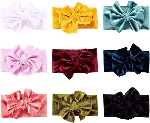 9 علب من النايلون المرن الناعم الناعم الناعم مع ربطة رأس بعقدة عصابة رأس in Kuwait