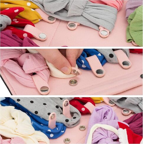 منظم تخزين عصابات الرأس المعلقة للفتيات الصغيرات من PACMAXI، حامل عصابات رأس وأقواس لحديثي الولادة (10 أشرطة كبس + 18 مشبك، وردي) in Kuwait