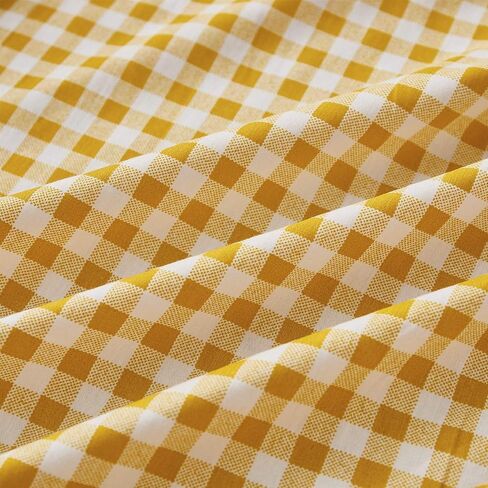 Brandream Baby Girl Crib Sheet Yellow Plaid Fitted Sheet Breathable Soft Standard Size Crib Mattress Sheet for Newborn Infant,100% Cotton in Saudi Arabia