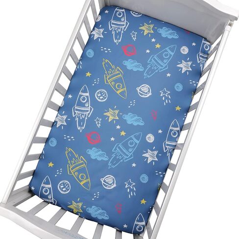 Brandream Baby Girl Crib Sheet Yellow Plaid Fitted Sheet Breathable Soft Standard Size Crib Mattress Sheet for Newborn Infant,100% Cotton in Saudi Arabia