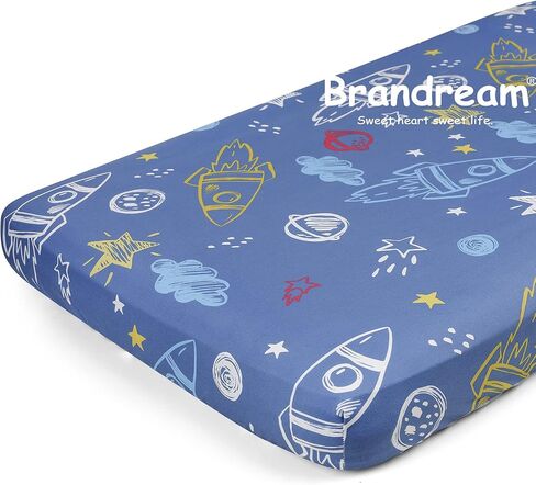 Brandream Baby Girl Crib Sheet Yellow Plaid Fitted Sheet Breathable Soft Standard Size Crib Mattress Sheet for Newborn Infant,100% Cotton in Saudi Arabia