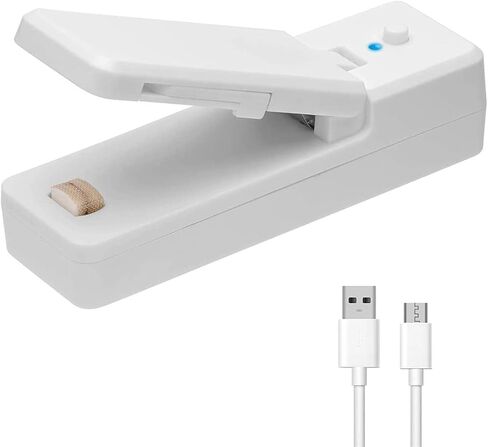 اداة اغلاق اكياس صغيرة محمولة قابلة لاعادة الشحن بتفريغ الهواء، 2 في 1، اداة اغلاق حرارية محمولة 2 في 1 للاكياس البلاستيكية وتخزين الطعام الطازج، البطارية متضمنة in Kuwait