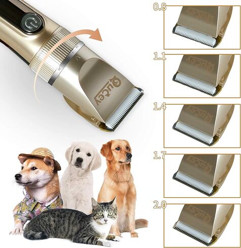 كوسي ماكينة حلاقة شعر الكلاب اللاسلكية القابلة لاعادة الشحن بسرعتين، ماكينة حلاقة شعر الحيوانات الاليفة منخفضة الضوضاء ومقاومة للماء، اداة حلاقة شعر الحيوانات مع مقص in Kuwait