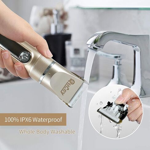 كوسي ماكينة حلاقة شعر الكلاب اللاسلكية القابلة لاعادة الشحن بسرعتين، ماكينة حلاقة شعر الحيوانات الاليفة منخفضة الضوضاء ومقاومة للماء، اداة حلاقة شعر الحيوانات مع مقص in Kuwait