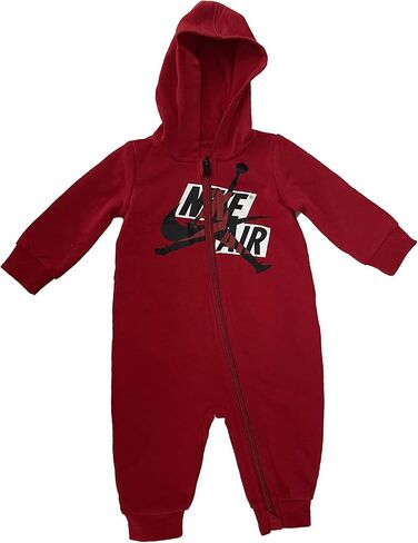 Jordan Baby Boys Nike Air Jumpman Full Zip Hooded Coverall (Red(55A795-R78)/Black, 9 Months) in Saudi Arabia