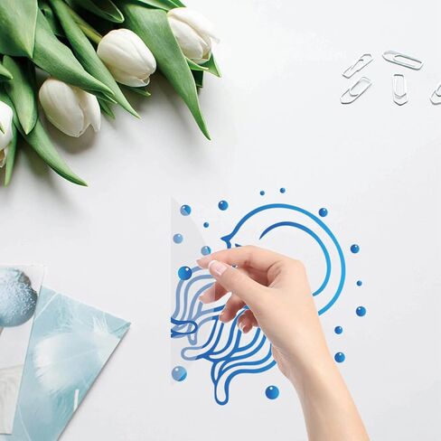 GORGECRAFT 8 Styles 6.3" Sea Animal Window Decals Static Sea Turtles Glass Sliding Door Sticker Clings Non Adhesive Vinyl Film Ocean Bedroom Bathroom Decals for Prevent Stop Birds Dogs Pets Strikes in Saudi Arabia