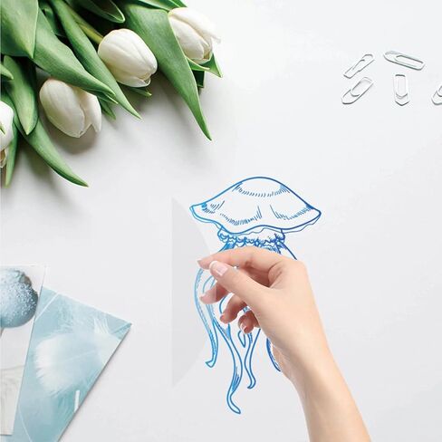 GORGECRAFT 8 Styles 6.3" Sea Animal Window Decals Static Sea Turtles Glass Sliding Door Sticker Clings Non Adhesive Vinyl Film Ocean Bedroom Bathroom Decals for Prevent Stop Birds Dogs Pets Strikes in Saudi Arabia