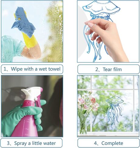 GORGECRAFT 8 Styles 6.3" Sea Animal Window Decals Static Sea Turtles Glass Sliding Door Sticker Clings Non Adhesive Vinyl Film Ocean Bedroom Bathroom Decals for Prevent Stop Birds Dogs Pets Strikes in Saudi Arabia
