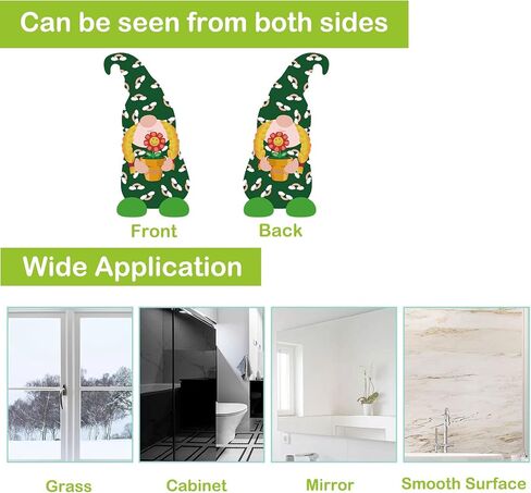 UOMNICUE Spring Gnome Window Clings, 9 Sheets Double Sided Colorful Faceless Gnome Butterfly Bee Birds Flowers Window Decals Stickers for Home Classroom Spring Holiday Party Supplies Glass Decoration in Kuwait