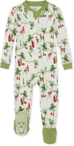 Burt's Bees Baby Baby Boys' Pajamas, Zip-Front Non-Slip Unisex Footed Sleeper PJs, Organic Cotton, Island Holiday, 12 Months in Saudi Arabia