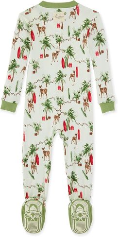 Burt's Bees Baby Baby Boys' Pajamas, Zip-Front Non-Slip Unisex Footed Sleeper PJs, Organic Cotton, Island Holiday, 12 Months in Saudi Arabia