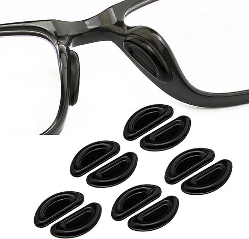 Eyeglass Nose Pads, 2.0mm Thinckness Adhesive Anti-Slip Silicone Nose Pads for Glasses,Soft Silicone Cushion Nose Pad for Eyeglasses, Glasses, Sunglasses (10 Pairs, Black) in Saudi Arabia
