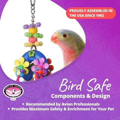 Super Bird Creations SB1085 Flower Power Bird Toy, Small/Medium Bird Size, 7" x 2.5" x 2" in Saudi Arabia