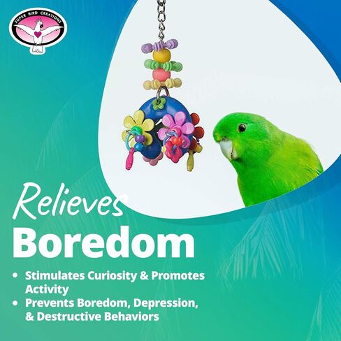 Super Bird Creations SB1085 Flower Power Bird Toy, Small/Medium Bird Size, 7" x 2.5" x 2" in Saudi Arabia