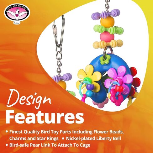 Super Bird Creations SB1085 Flower Power Bird Toy, Small/Medium Bird Size, 7" x 2.5" x 2" in Saudi Arabia