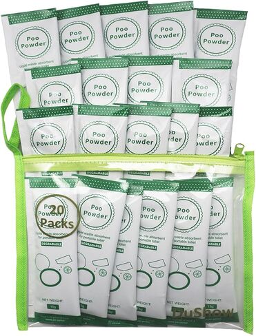 20 عبوة من مسحوق براز المرحاض المحمول للمرحاض في الهواء الطلق، جل صديق للبيئة لمرحاض التخييم المحمول، مواد كيميائية للمراحيض في حالات الطوارئ، ماصة لإزالة الروائح الكريهة ومعالجة نفايات المرحاض في حالات الطوارئ in Kuwait